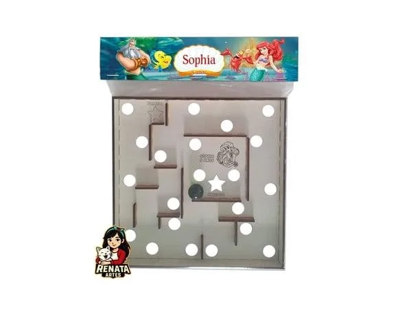 Labirinto Personalizado Lembrancinha a Pequena Sereia Ariel