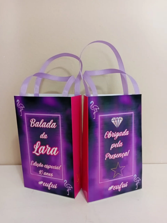 Sacolinhas Personalizadas Neon para Lembrancinhas