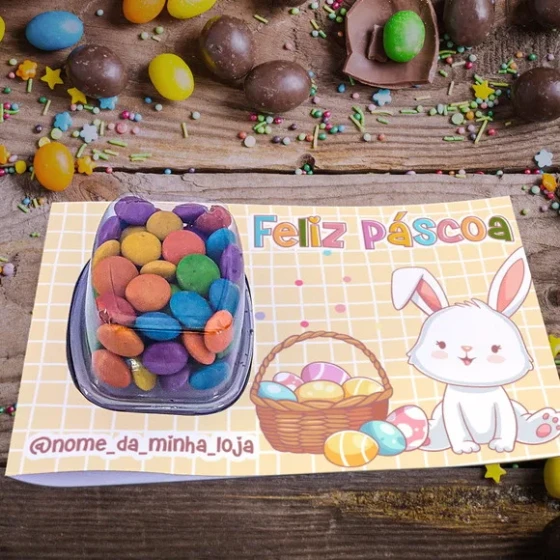Cartão de Páscoa Blister com Confete Coelho