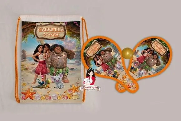 Mochila Ping Pong Personalizada Tema Moana 2