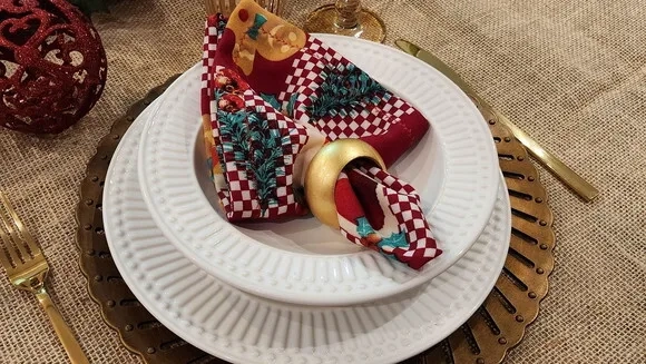 Kit com 4 Guardanapo de Tecido de Natal - Pronta Entrega