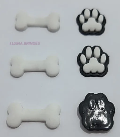 Kit apliques Ossinho e Patinha de Borracha - pct c/15 kits