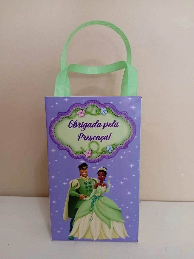 Sacolinhas Personalizadas A Princesa e o Sapo para Lembrancinhas