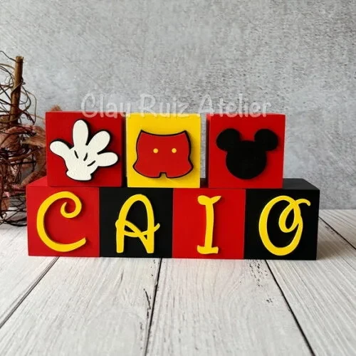 Disney Cubos 6x6cm - Decoração de Festa Infantil e Bebê