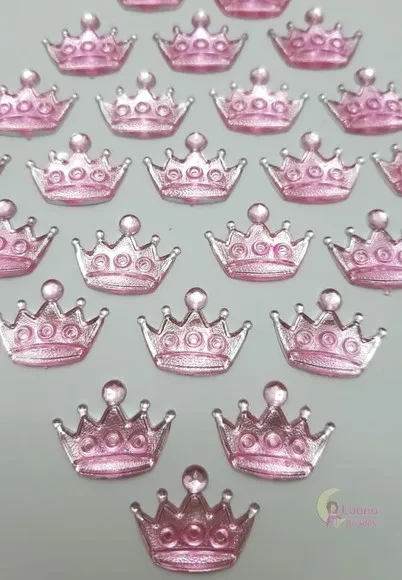 Chaton Coroa Rosa - 15mm - pct c/100 unidades