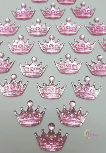Chaton Coroa Rosa - 15mm - pct c/100 unidades