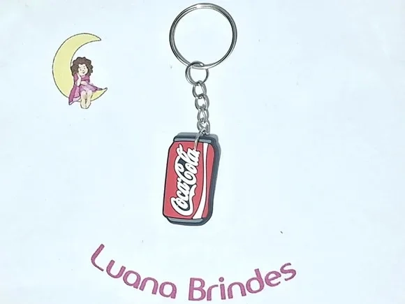 Chaveiro Coca Cola Emborrachado 3cm Pacote com 6 Unidades