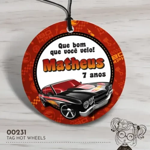 Tag Redonda Hot Wheels - 00231