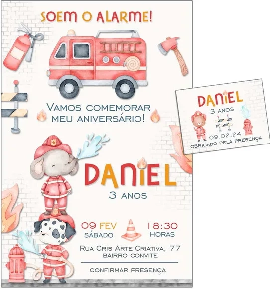Convite Digital C/tag Bombeiro 4