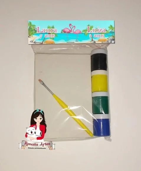 Kit Pintura Personalizado Tema Flamingos