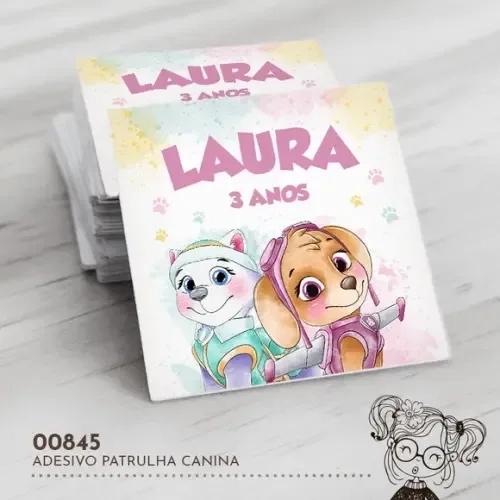 Adesivo Quadrado Patrulha Canina - 00845