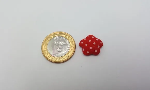 Aplique de Estrela Vermelha com 1,6cm - pacotes c/30 unidade
