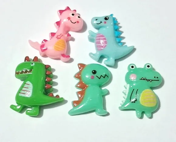 Aplique Dinossauro de Resina 2cm Pacotes com 10 Unidades