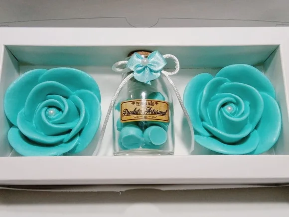 Kit Presente de Aniversário, Pote de Pérolas com Sabonetes