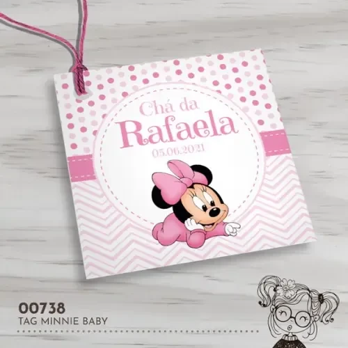 Tag Quadrada Minnie Baby - 00738