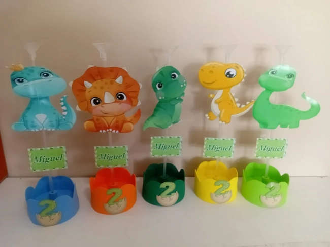 Centro de Mesa Personalizado Dino Baby