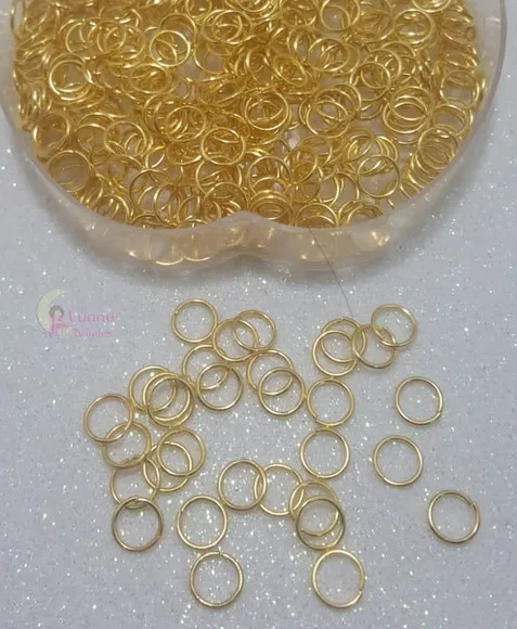 Argolinhas Dourada de Metal - 8mm -pct com 250 unidades.