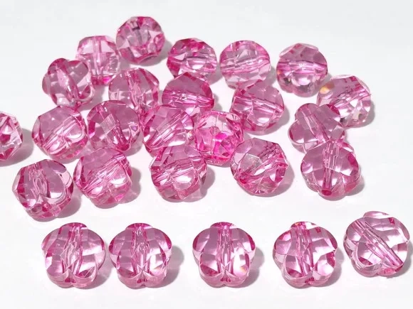 Flor Pink C/furo Passante 14mm Pacote com 30 Unidades