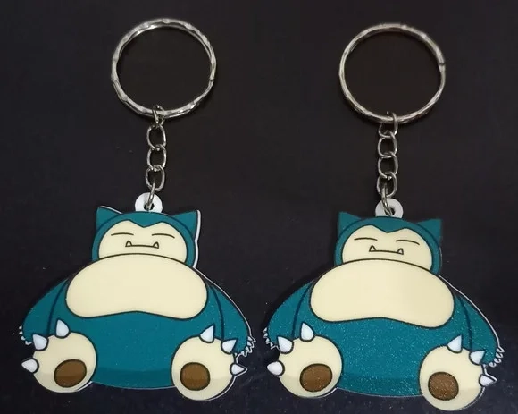Chaveiro Pokémon Snorlax Acrilico Uv- 3 Unidades