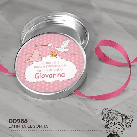 Latinha Adesivada Cegonha - 00288