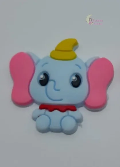 Apliques Personagens Dumbo de borracha - pct c/6 unid