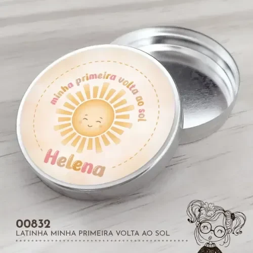 Latinha Adesivada Minha Primeira Volta ao Sol - 00832