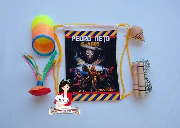 Mochila Boa Infância Tema Transformers