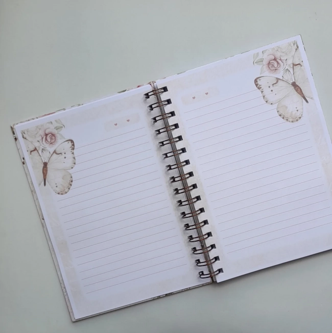 Caderno A5 Borboleta Vintage c/ 100 folhas