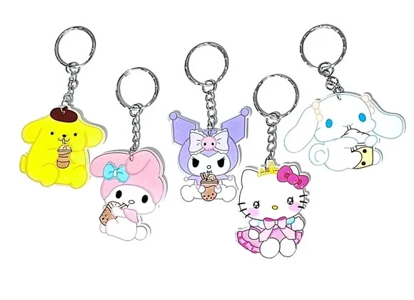 Chaveiro Turma da Hello Kitty Resina Pacote com 5 Unidades