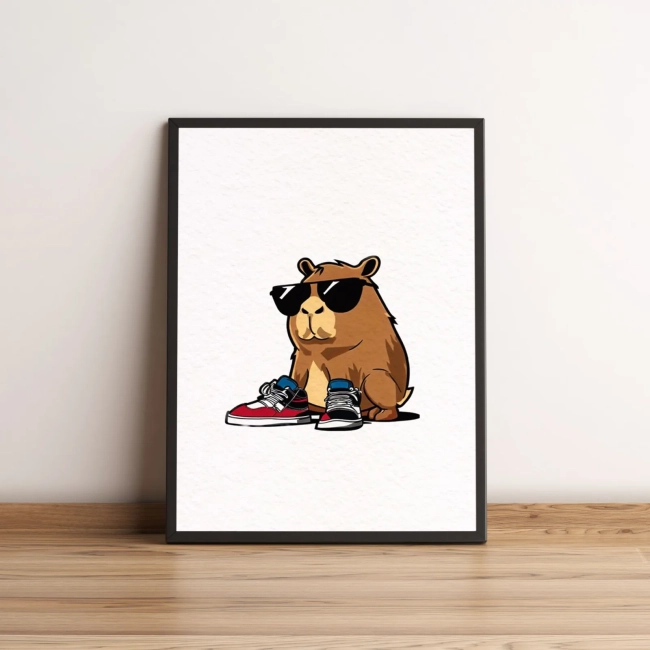 Quadro Capivara de Óculos e Tênis 93