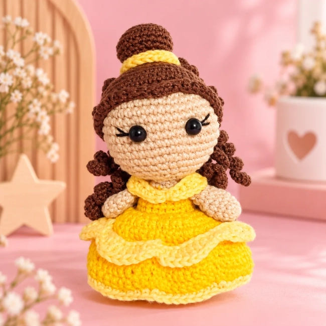 Boneca Princesa em Amigurumi 14 cm | Escolha o Modelo