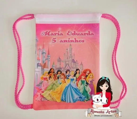 Mochila de Tecido Personalizada Princesas