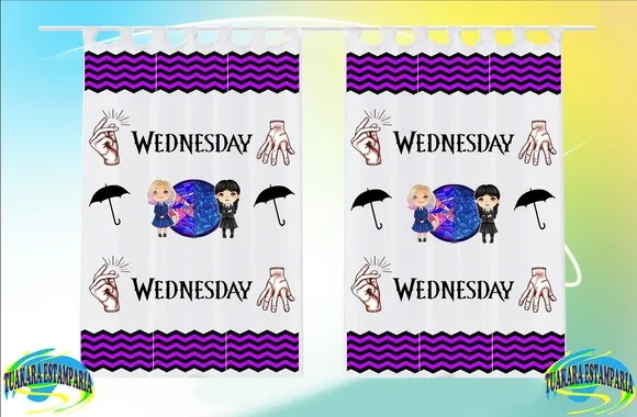 Cortina Personalizada Wednesday Wandinha Addams