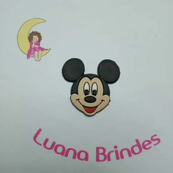 Aplique Mickey de Borracha 5cm Pct 4 Unidades