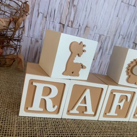 Cubos Personalizados para Decoração de quarto de Bebê - Tema Safari