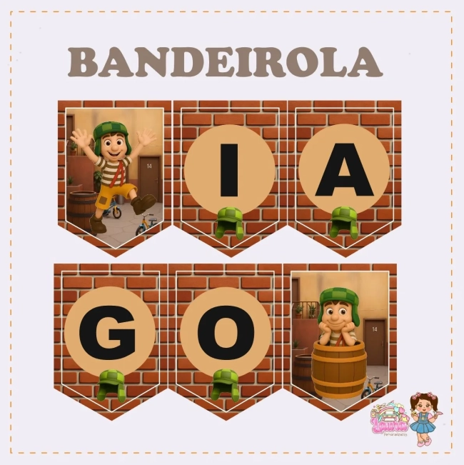 Kit Festa Só Um Bolinho TURMA DO CHAVES - Decoração de Festa