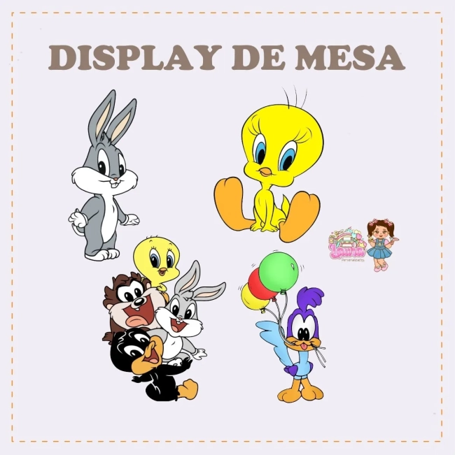 Kit Festa Só Um Bolinho BABY LOONEY TUNES - Decoração de Festa