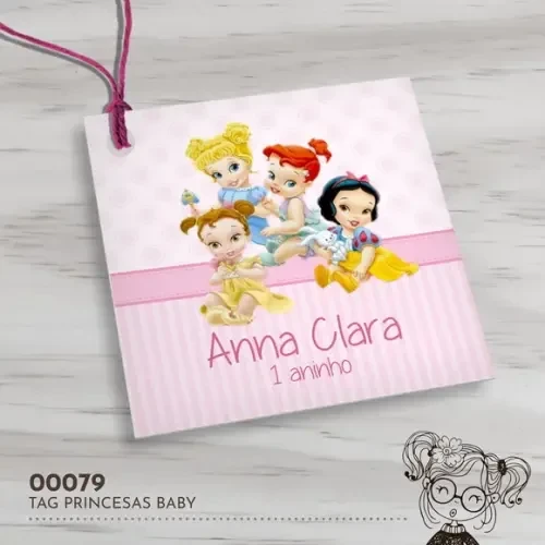 Tag Quadrada Princesas Baby - 00079