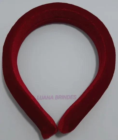 Tiara de Camurça Bordo Acolchoado-17x30cm-pct c/2 tiaras