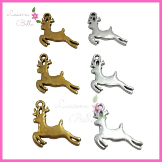 Pingente de Metal Dourado e Prata Hena - Pct c/12 unids