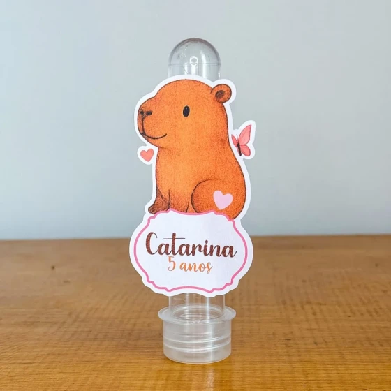 Apliques para Tubetes Personalizados CAPIVARA MENINA - Decoração de Festa | Lembrancinhas | Aniversário | Personalizados