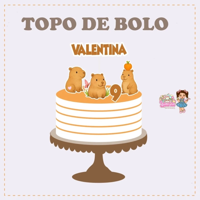 Kit Festa Só Um Bolinho CAPIVARA CATARINA - Decoração de Festa