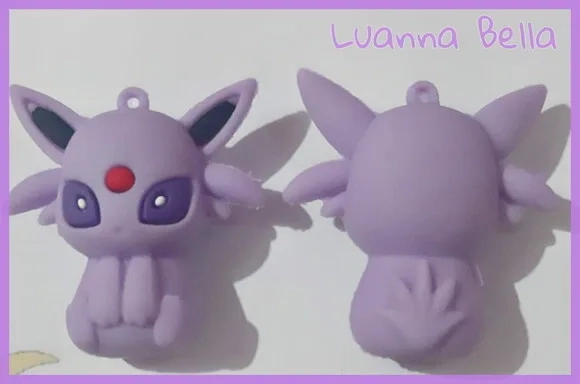Pingente Pokémon Espeon de Borracha 5cm - Pct c/2 Unid