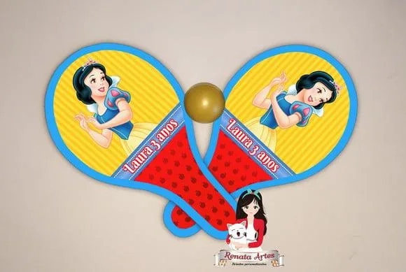 Raquetes de Ping Pong Tema Branca de Neve