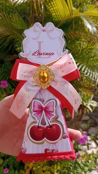 Kit Festa Luxo Cerejinha Lembrancinha Personalizadas Premium