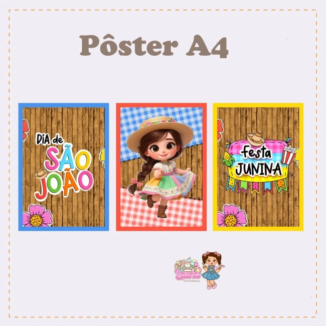Kit Festa Só Um Bolinho FESTA JUNINA MENINA - Decoração de Festa