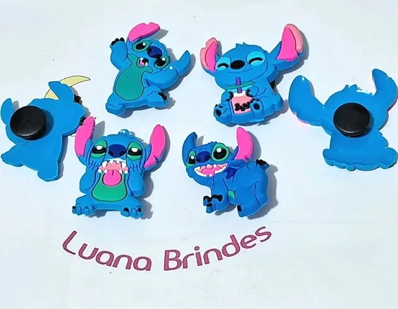 Pins de Crocs Stitch Emborrachado Pacote com 8 Unidades