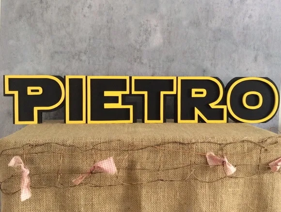 Letras Decorativas Personalizadas em MDF para Quarto de Bebê e Festas - Tema Star Wars