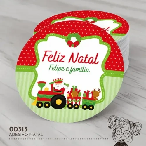 Adesivo Redondo Natal - 00313