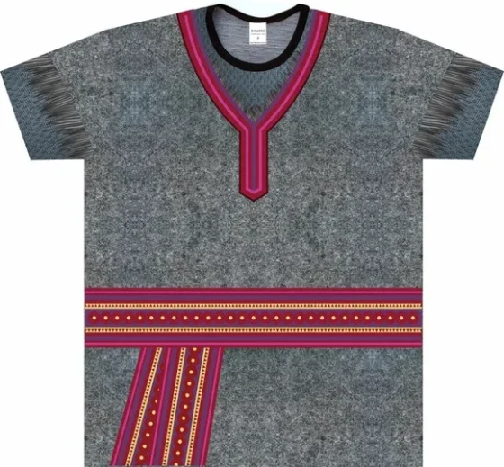Camiseta Adulto Fantasia Lenhador das Neves Túnica Nórdica Cinza